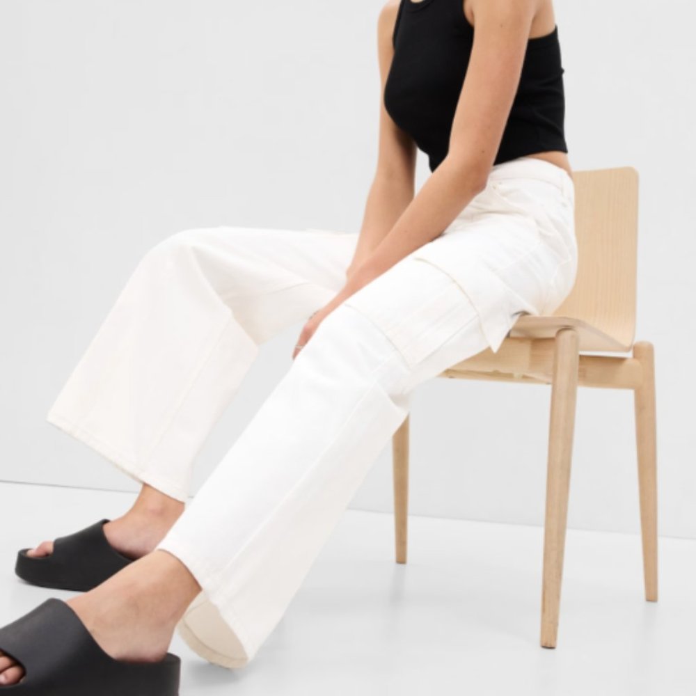 PROJECT GAP Low Rise Baggy Cargo Jeans with Washwell